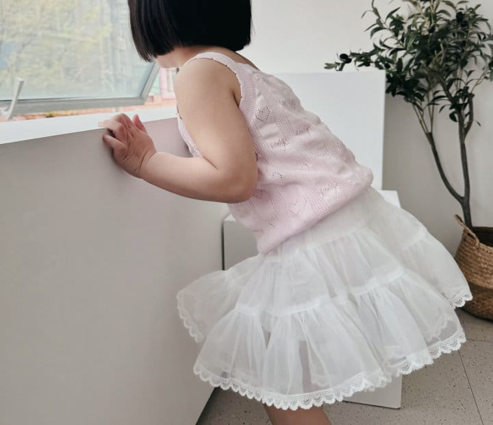 Bienvenu - Korean Children Fashion - #stylishchildhood - Kan Kan Chiffon Ribbon Skirt - 4