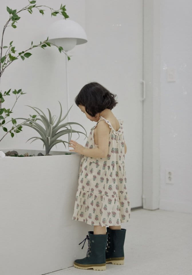 Bienvenu - Korean Children Fashion - #fashionkids - Sleeveles Frill Kan Kan One-Piece - 2