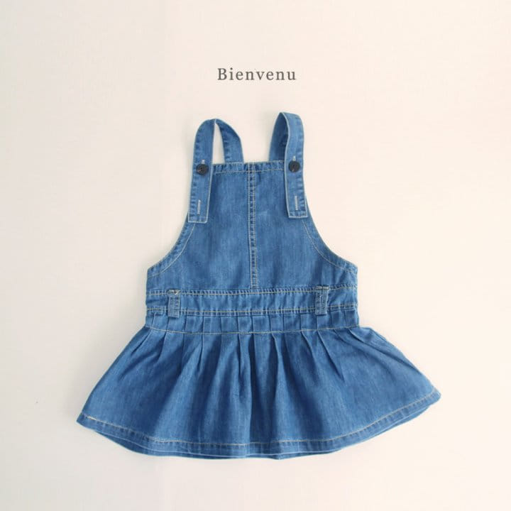 Bienvenu - Korean Children Fashion - #minifashionista - Denim Dungarees One-Piece