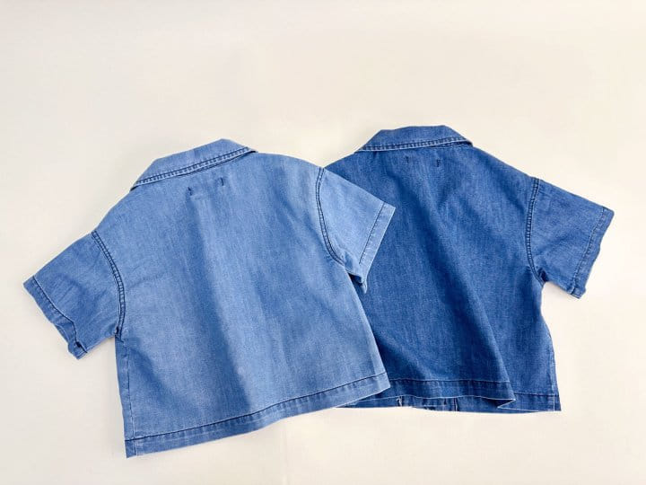 Bienvenu - Korean Children Fashion - #prettylittlegirls - Denim Collar Short Sleeve Jacket - 9