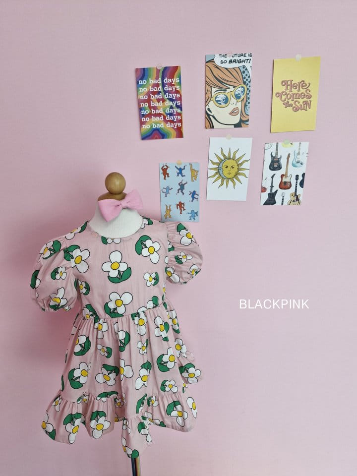 Black Pink - Korean Children Fashion - #Kfashion4kids - Juri Big Flower One-Piece - 6