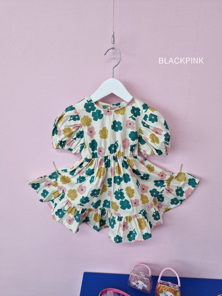 Black Pink - Korean Children Fashion - #childrensboutique - Soda Flower One-Piece - 7