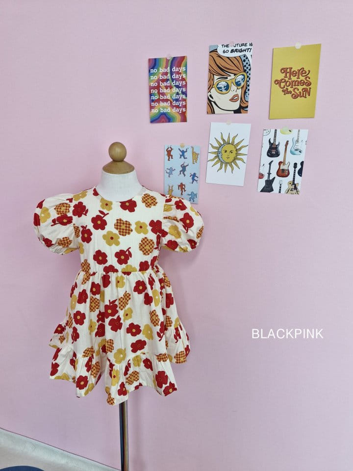 Black Pink - Korean Children Fashion - #designkidswear - Soda Flower One-Piece - 8