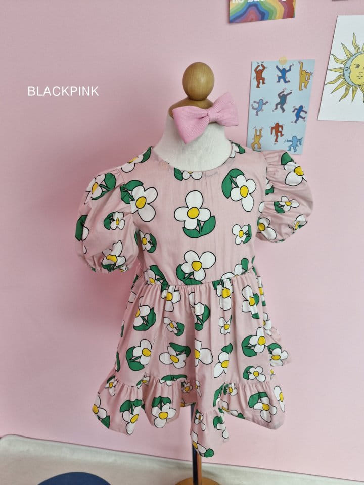 Black Pink - Korean Children Fashion - #littlefashionista - Juri Big Flower One-Piece - 7