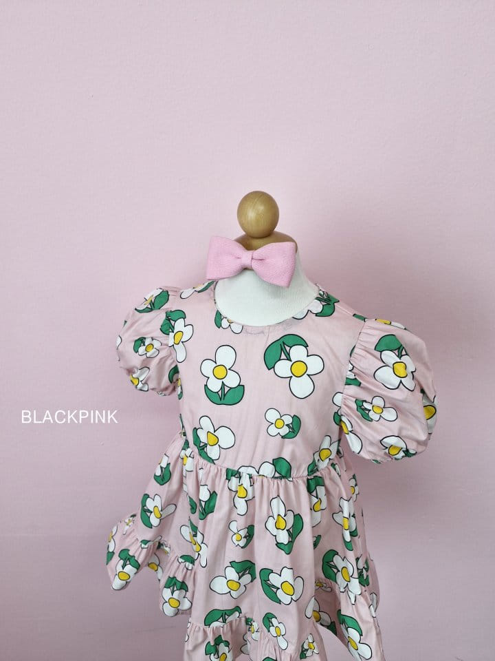 Black Pink - Korean Children Fashion - #magicofchildhood - Juri Big Flower One-Piece - 8