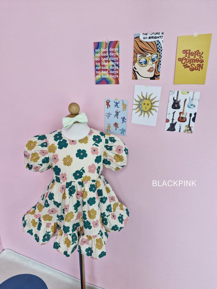 Black Pink - Korean Children Fashion - #magicofchildhood - Soda Flower One-Piece - 2