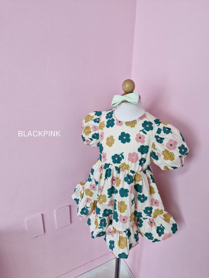 Black Pink - Korean Children Fashion - #minifashionista - Soda Flower One-Piece - 3