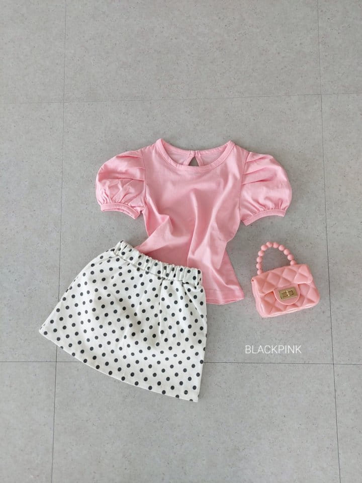 Black Pink - Korean Children Fashion - #prettylittlegirls - Joy Puff Tee - 5
