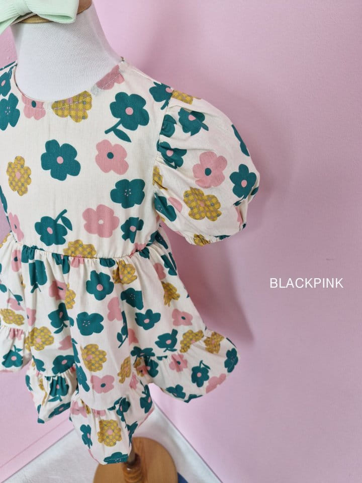 Black Pink - Korean Children Fashion - #minifashionista - Soda Flower One-Piece - 4