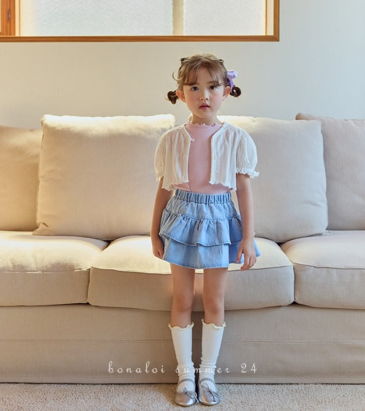 Bonaloi - Korean Children Fashion - #childofig - Denim Two Layered Skirt - 6