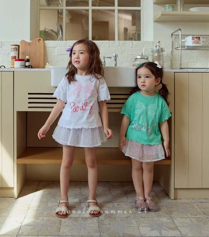 Bonaloi - Korean Children Fashion - #childofig - Check Mesh Skirt Pants - 9