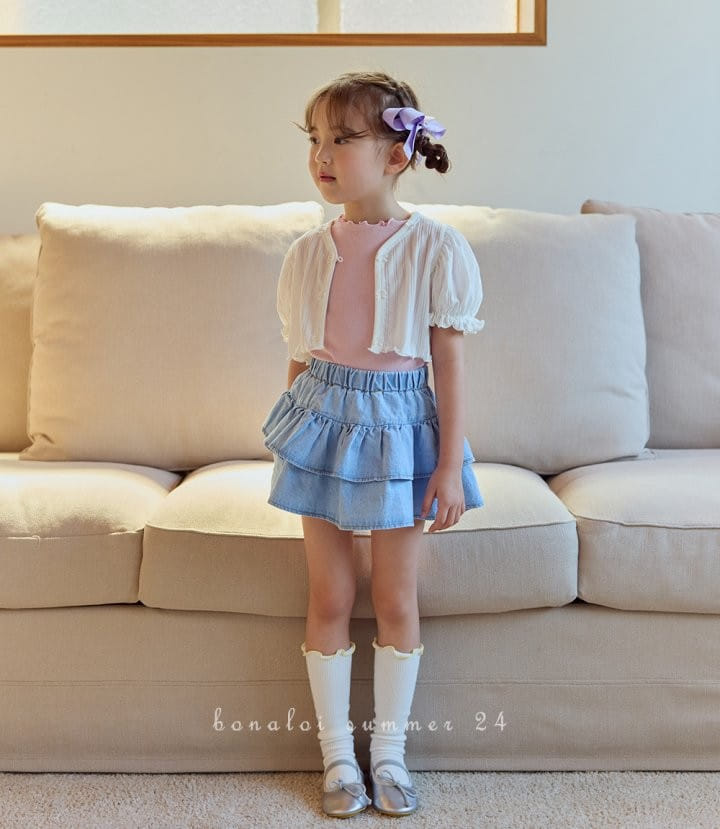 Bonaloi - Korean Children Fashion - #childrensboutique - Denim Two Layered Skirt - 7