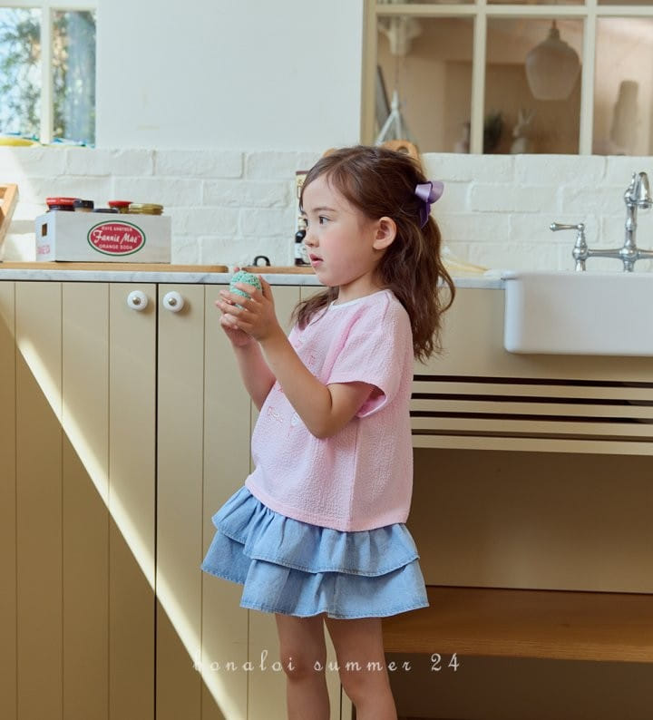 Bonaloi - Korean Children Fashion - #discoveringself - Pink Chu Paint Tee - 7