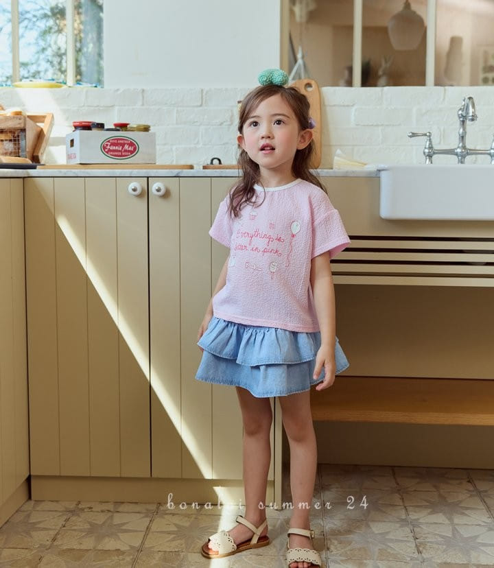 Bonaloi - Korean Children Fashion - #fashionkids - Pink Chu Paint Tee - 8