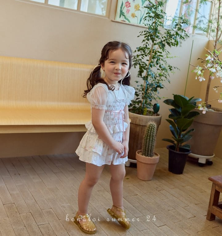 Bonaloi - Korean Children Fashion - #fashionkids - Back Ribbon Mesh Tee - 5