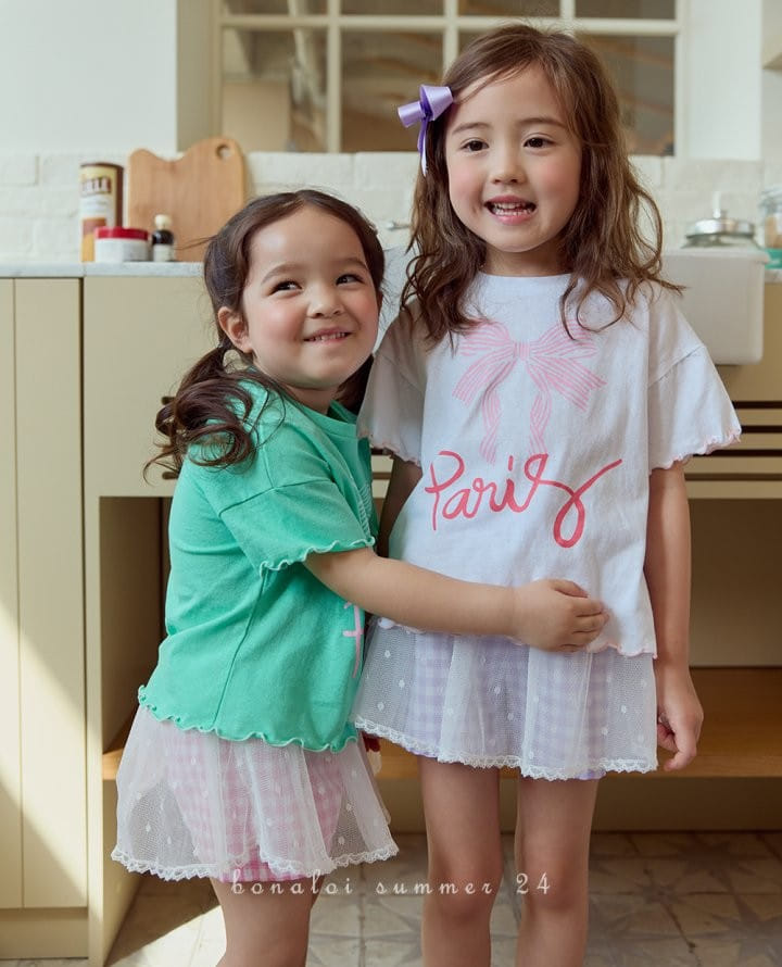 Bonaloi - Korean Children Fashion - #kidsshorts - Paris Paint Tee - 8