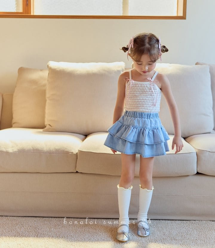 Bonaloi - Korean Children Fashion - #kidsstore - Mayo Sleeveless Tee - 8