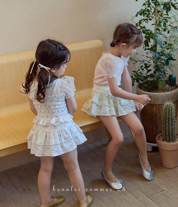 Bonaloi - Korean Children Fashion - #kidzfashiontrend - Back Ribbon Mesh Tee - 8