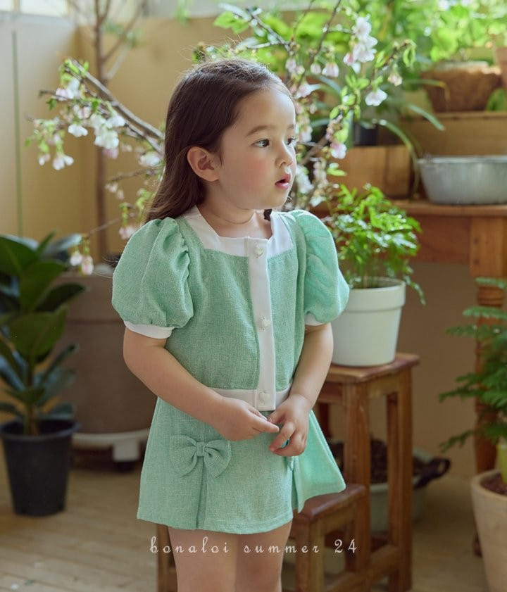 Bonaloi - Korean Children Fashion - #littlefashionista - Grape Fruit Jacket  Top Bottom Set