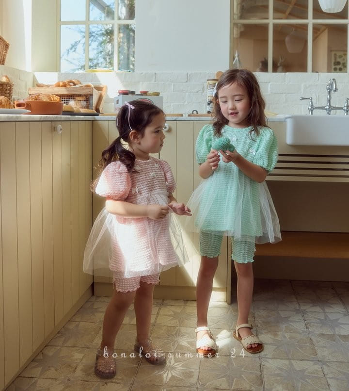 Bonaloi - Korean Children Fashion - #magicofchildhood - Sha Sha Ribbon Ping Top Bottom Set