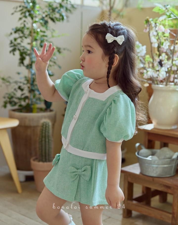 Bonaloi - Korean Children Fashion - #magicofchildhood - Grape Fruit Jacket  Top Bottom Set - 2