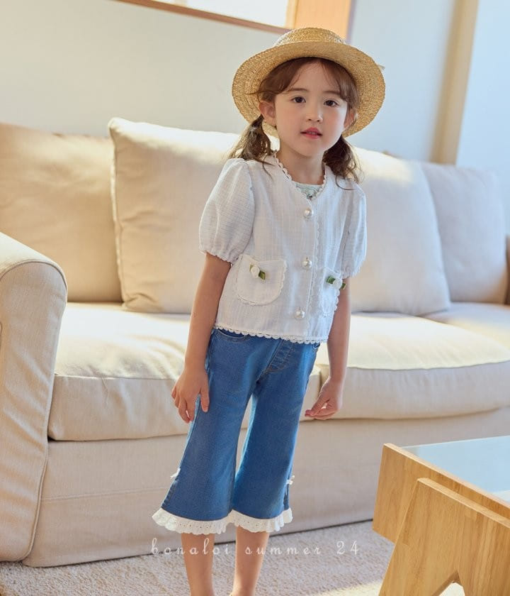Bonaloi - Korean Children Fashion - #prettylittlegirls - Candy Span Denim Pants - 9