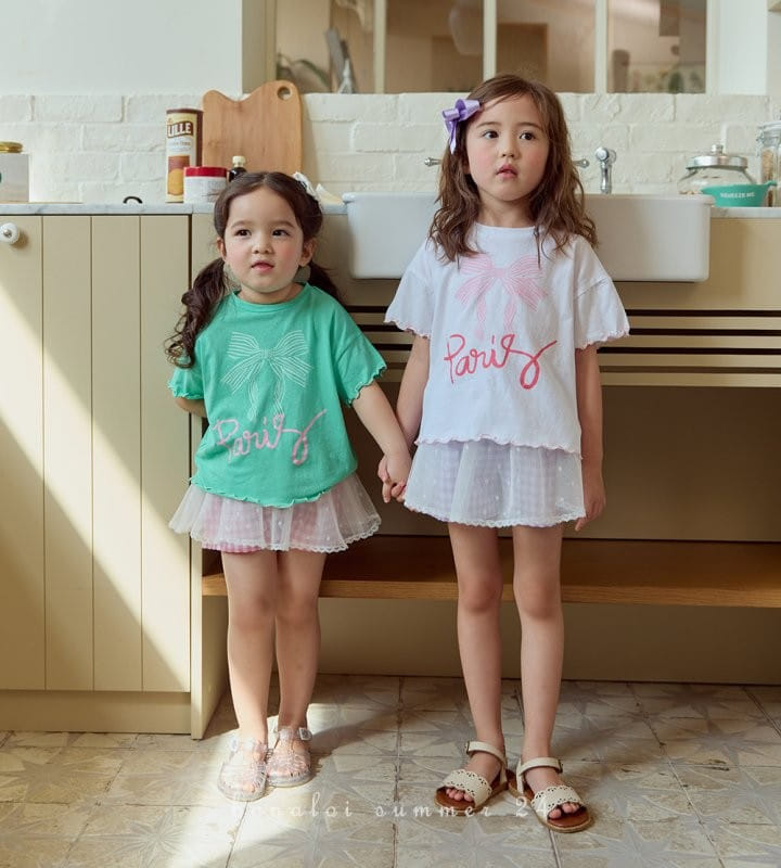 Bonaloi - Korean Children Fashion - #toddlerclothing - Paris Paint Tee