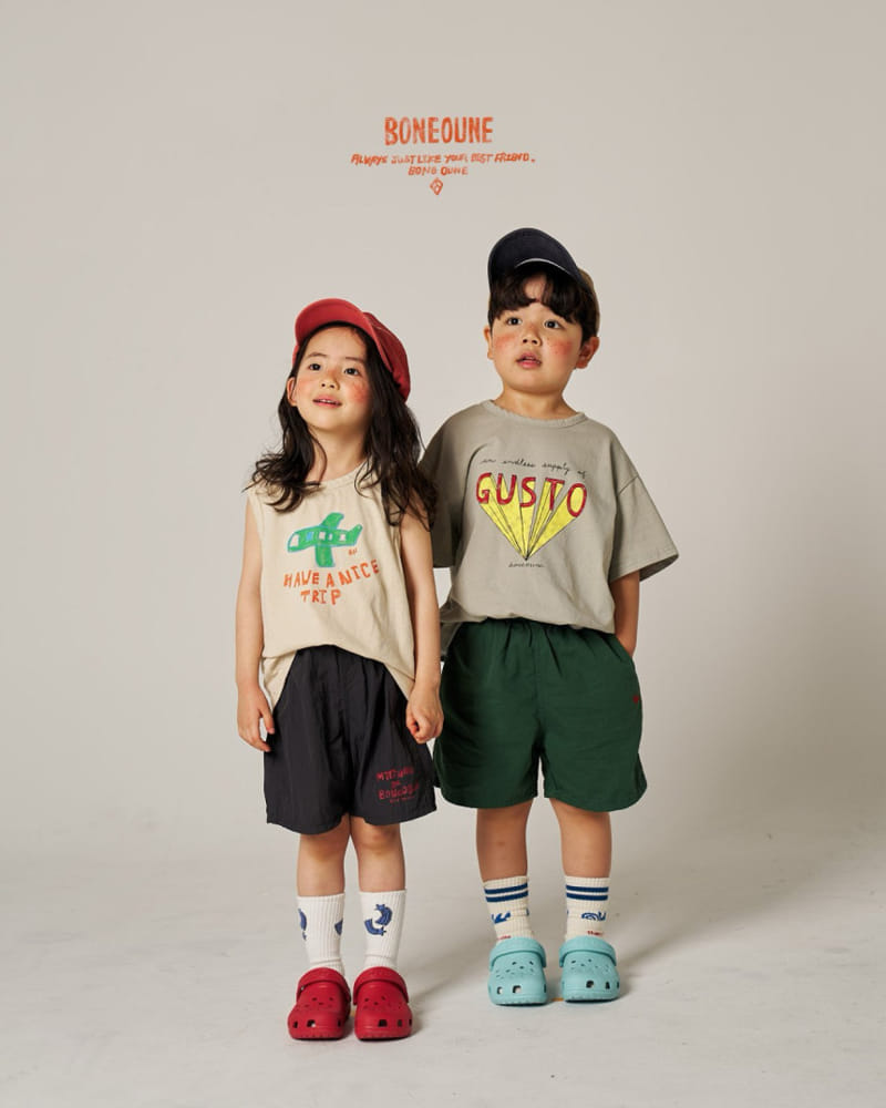 Boneoune - Korean Children Fashion - #childofig - plane Non Sleeve Tee - 2
