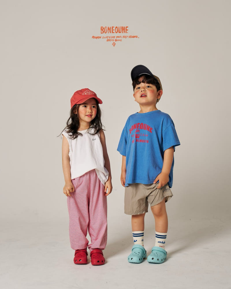 Boneoune - Korean Children Fashion - #kidsshorts - Basic Non Sleeve Tee - 5