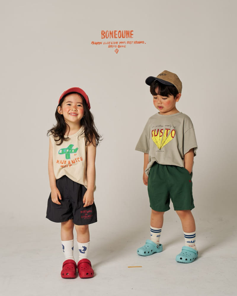 Boneoune - Korean Children Fashion - #kidsstore - plane Non Sleeve Tee - 8