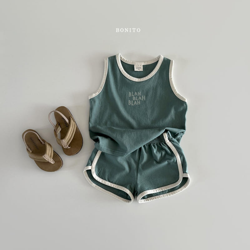 Bonito - Korean Baby Fashion - #babyboutique - Blah Blah Sleeveless Top Bottom Set - 3