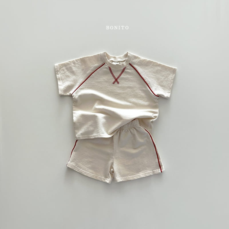 Bonito - Korean Baby Fashion - #babyboutique - Bbing Line Guy Top Bottom Set - 3