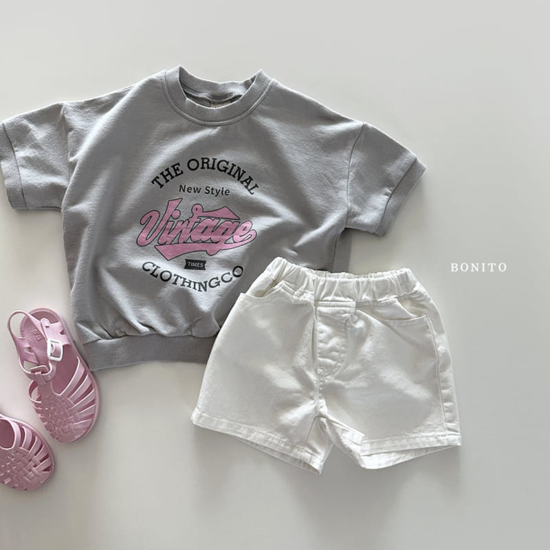 Bonito - Korean Baby Fashion - #babyboutiqueclothing - Vintage Short Sleeve Sweatshirt - 6