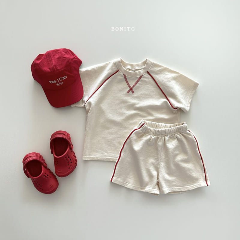 Bonito - Korean Baby Fashion - #babyclothing - Bbing Line Guy Top Bottom Set - 5