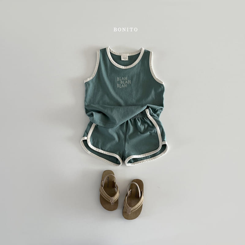 Bonito - Korean Baby Fashion - #babyfashion - Blah Blah Sleeveless Top Bottom Set - 7