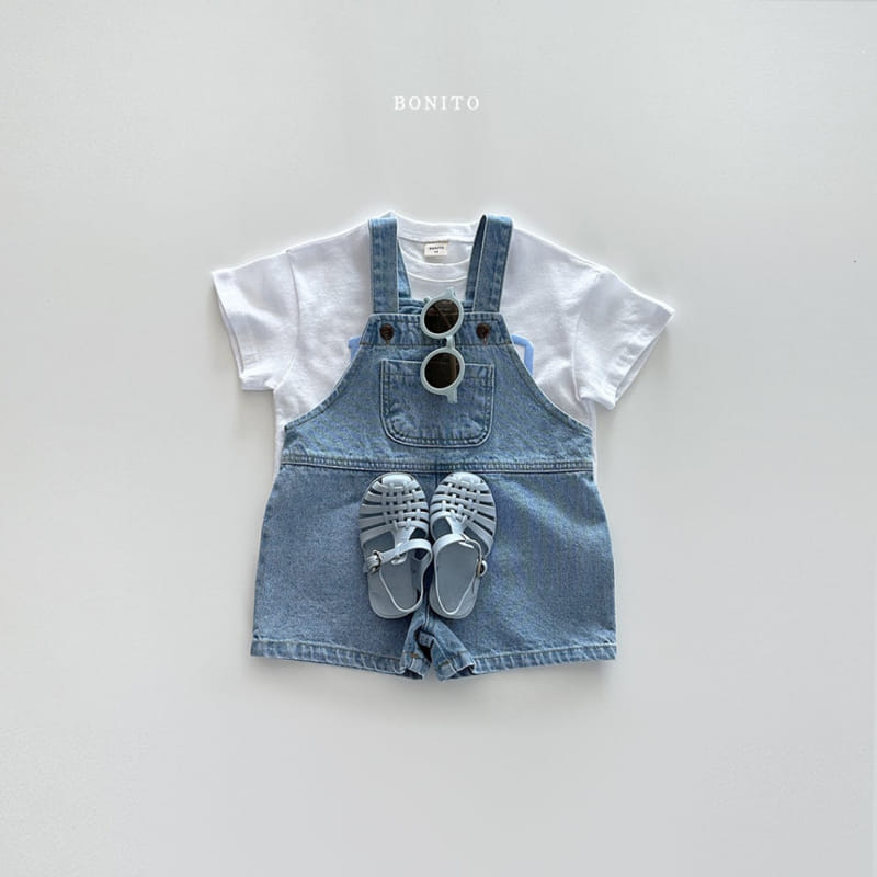Bonito - Korean Baby Fashion - #babyfashion - Denim Short Dungarees - 8