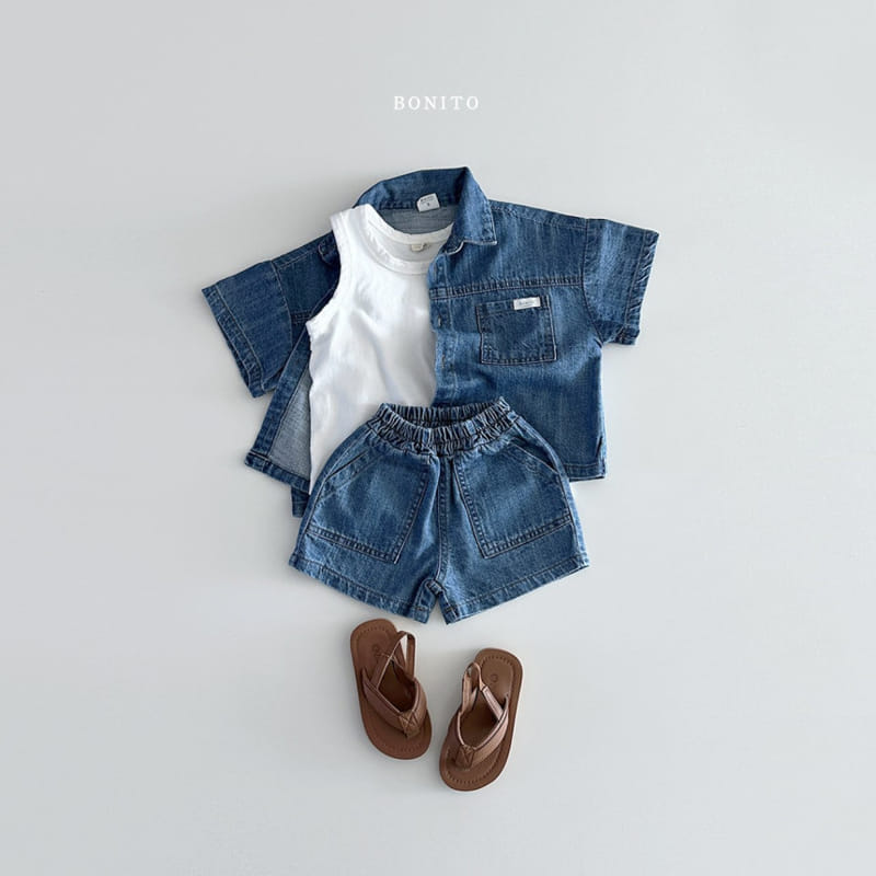 Bonito - Korean Baby Fashion - #babyfever - Fatigue Denim Shorts - 10