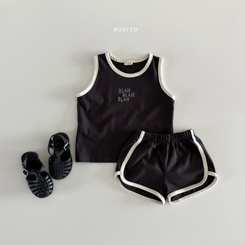 Bonito - Korean Baby Fashion - #babyfever - Blah Blah Sleeveless Top Bottom Set - 8