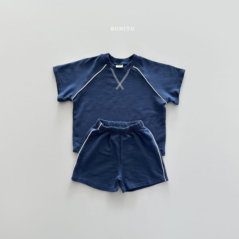 Bonito - Korean Baby Fashion - #babyfever - Bbing Line Guy Top Bottom Set - 7