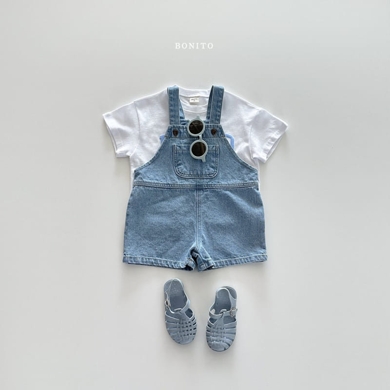 Bonito - Korean Baby Fashion - #babyfever - Denim Short Dungarees - 9
