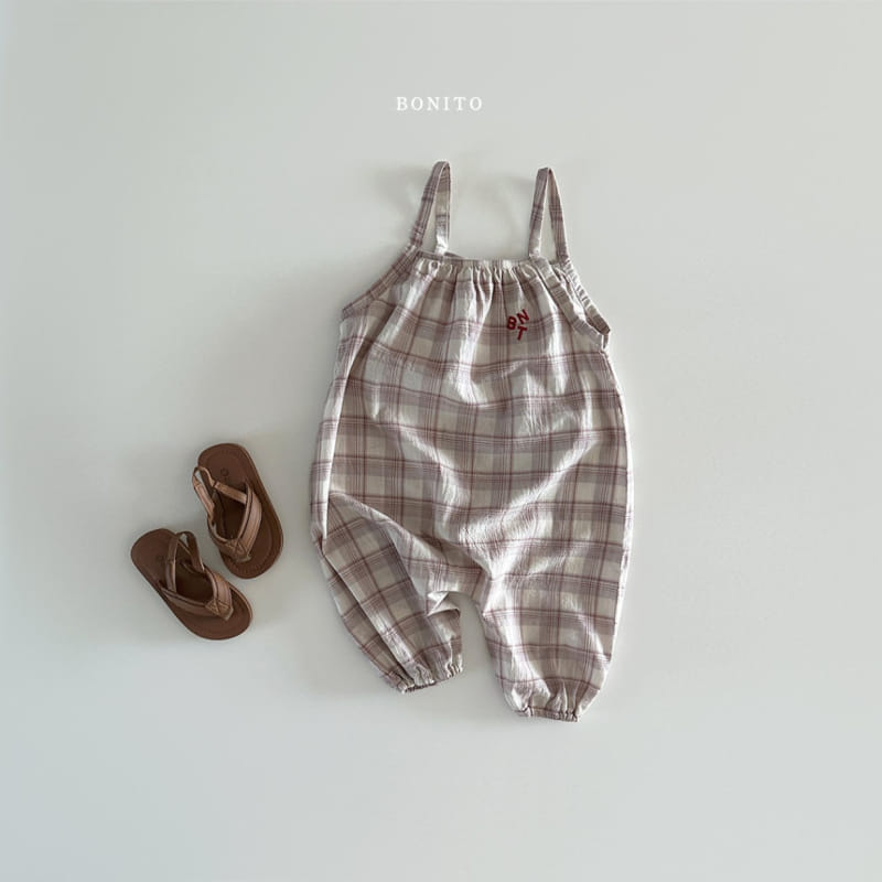 Bonito - Korean Baby Fashion - #babylifestyle - BNT Check String Overalls  - 10