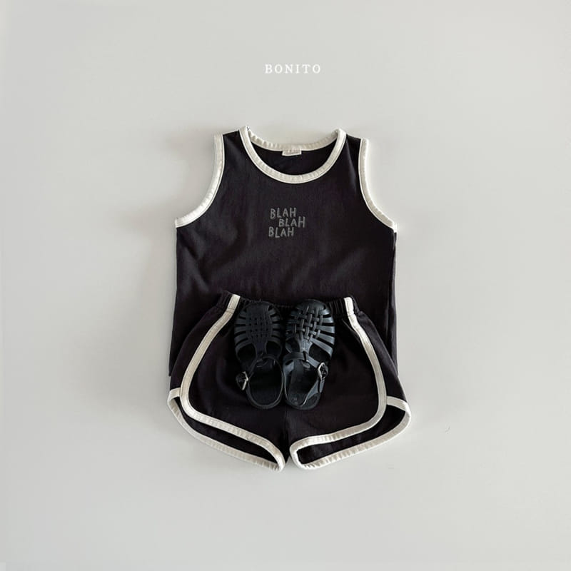 Bonito - Korean Baby Fashion - #babylifestyle - Blah Blah Sleeveless Top Bottom Set - 10