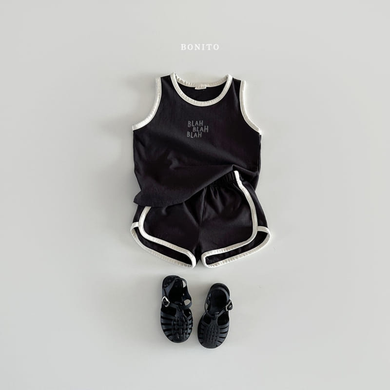 Bonito - Korean Baby Fashion - #babyoninstagram - Blah Blah Sleeveless Top Bottom Set - 11