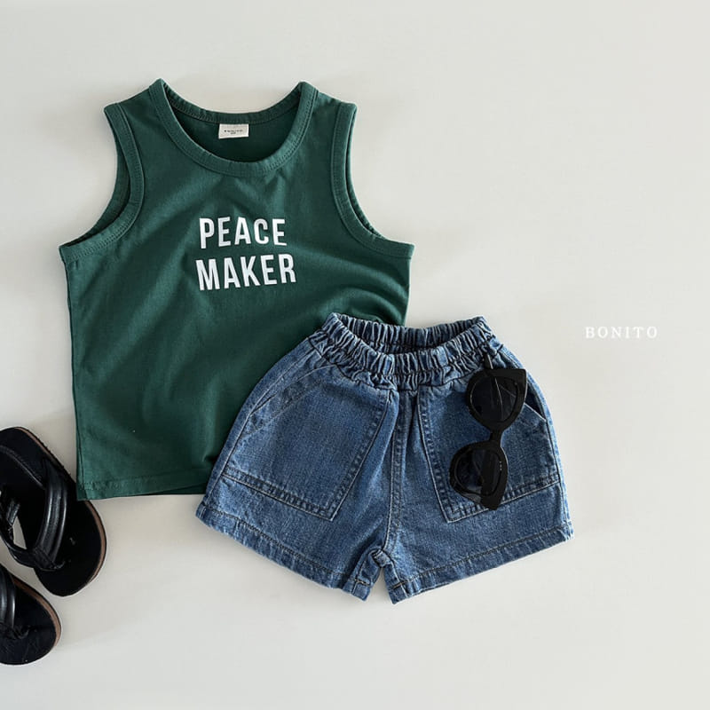 Bonito - Korean Baby Fashion - #babyoutfit - Peace Maker Sleeveless Tee - 7
