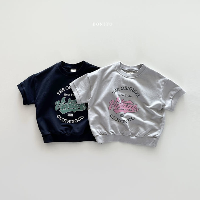 Bonito - Korean Baby Fashion - #babywear - Vintage Short Sleeve Sweatshirt