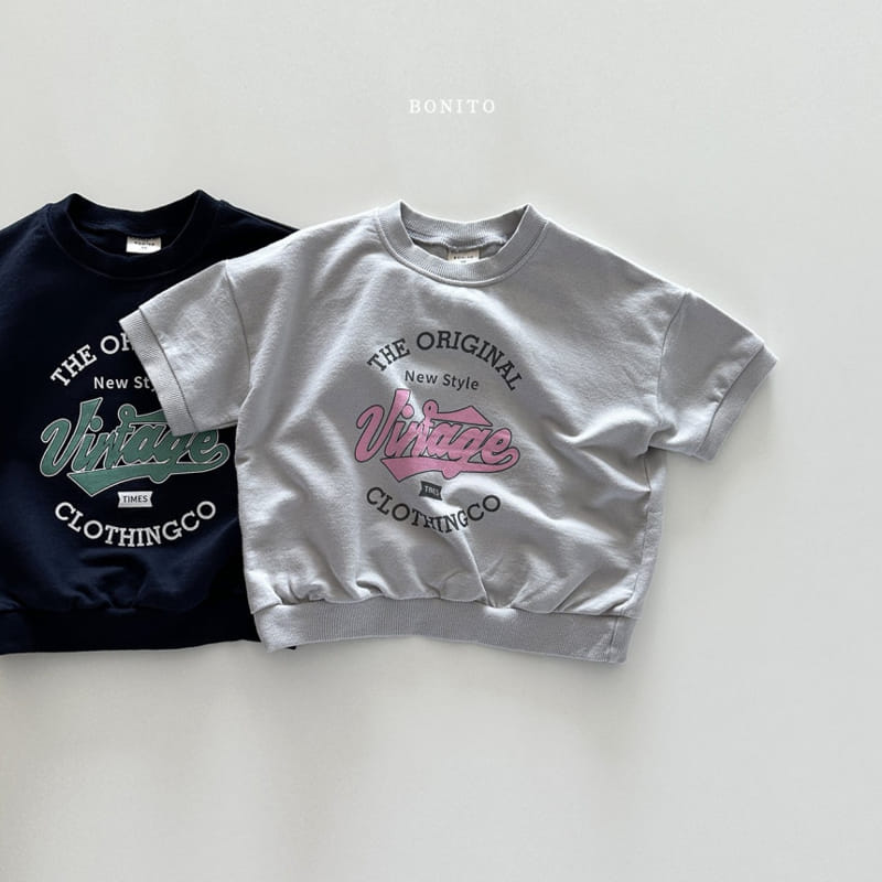 Bonito - Korean Baby Fashion - #onlinebabyboutique - Vintage Short Sleeve Sweatshirt - 2