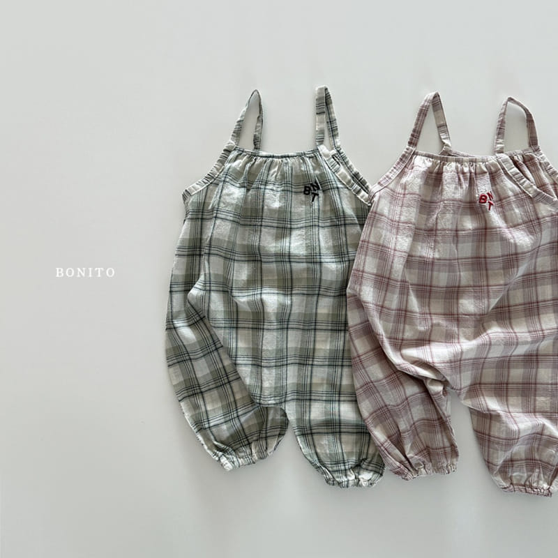 Bonito - Korean Baby Fashion - #onlinebabyshop - BNT Check String Overalls  - 2