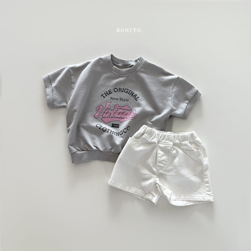 Bonito - Korean Baby Fashion - #onlinebabyshop - Vintage Short Sleeve Sweatshirt - 4