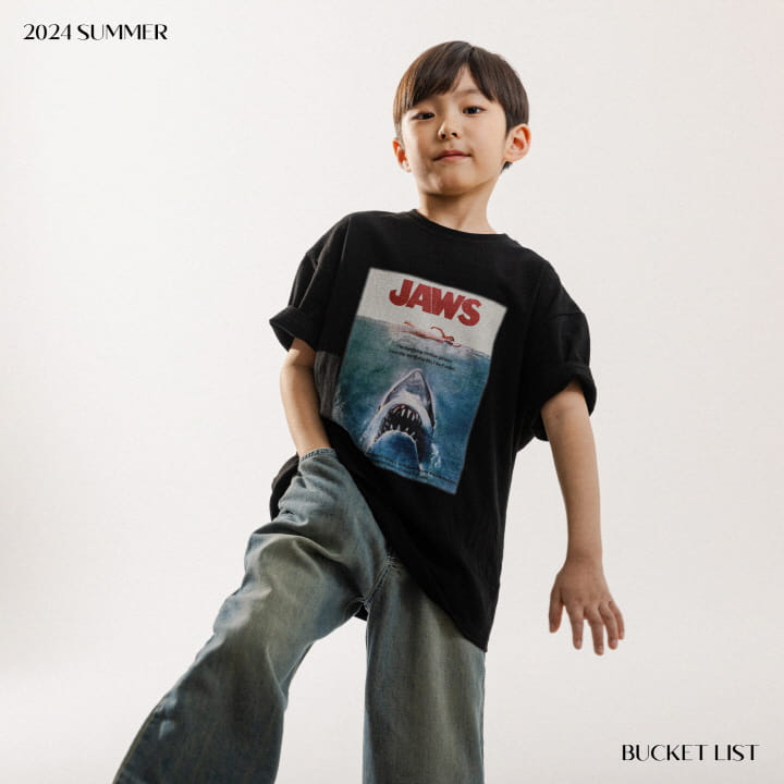 Bucket List - Korean Children Fashion - #Kfashion4kids - Jaws Printing Short Sleeve Tee - 2