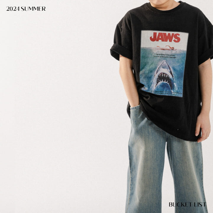 Bucket List - Korean Children Fashion - #designkidswear - Jaws Printing Short Sleeve Tee - 10